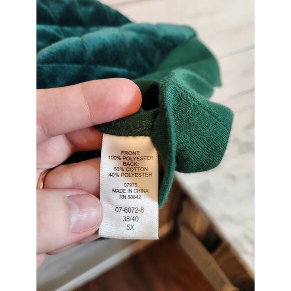 Woman Within Womens Green Velour Long Sleeve 1/4 Zip Pullover Sweatshirt Size 5X - Picture 4 of 6